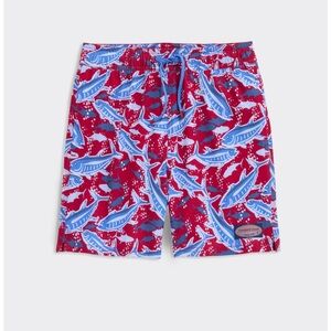 Vineyard Vines Boys' Printed Chappy Swim
Trunks, Bonefish-Red